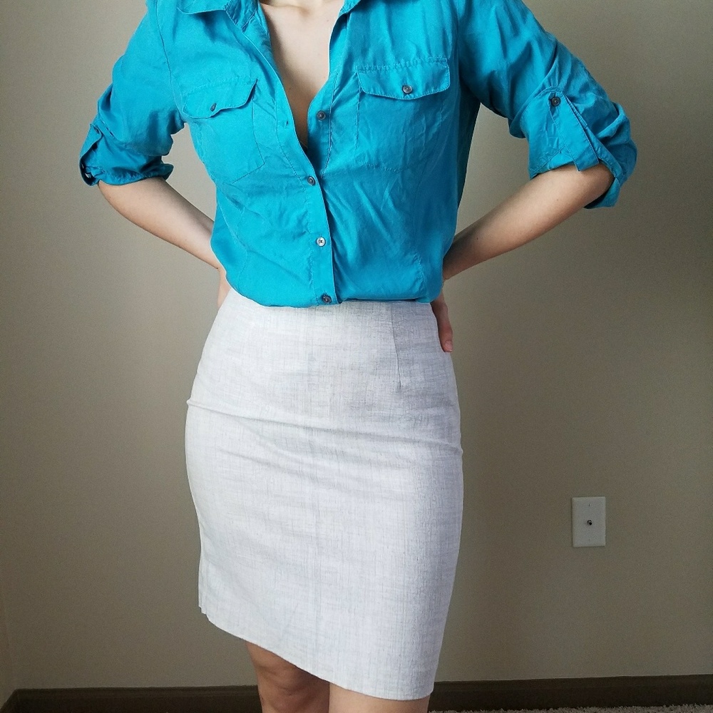 Heather Grey Pencil Skirt